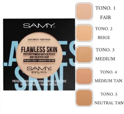 POLVO COMPACTO FLAWLESS SKINCARE SAMY